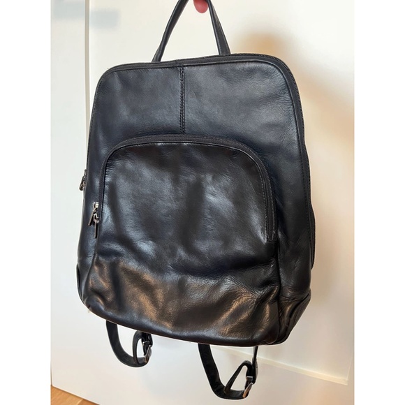 Danier Black Genuine Leather Minimalist Small Backpack - Picture 1 of 9